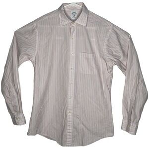 Brooks Brothers Slim Fit Button-Up Shirt Mens Size 15.5-35 Multicolor Striped